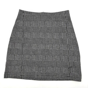 Brandy Melville Black White Houndstooth Plaid Stretch Mini Skirt 22" Italy Made